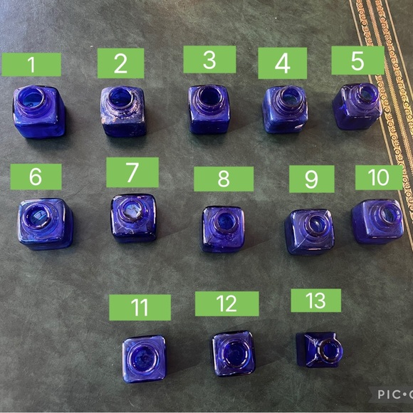Buyer’s Choice Lot #1of Blue Inkwells 1800s-1900s